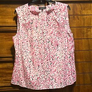Nine West Pink and Black Sleeveless Blouse